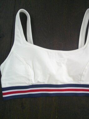 NWT The Upside White & Navy Sports Bra Top